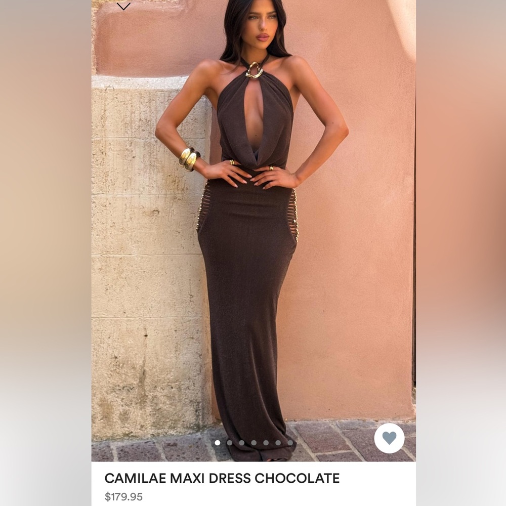 OUTCAST CLOTHING CAMILAE MAXI DRESS CHOCOLATE